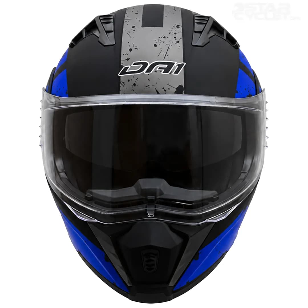 کلاه کاسکت فک متحرک دی ای وان مدل 106MATT BLACK GRAPHIC BLUE — تصویر ۴