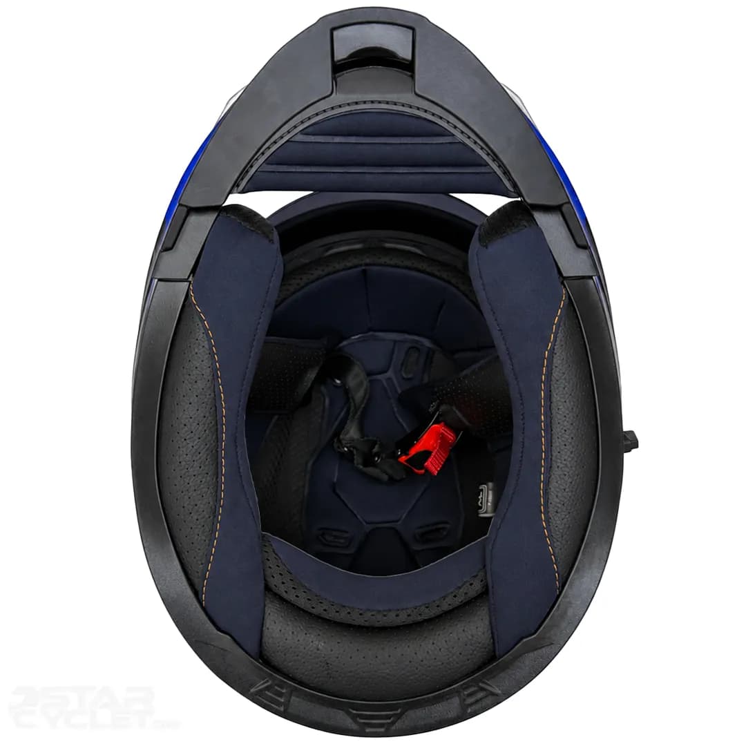 کلاه کاسکت فک متحرک دی ای وان مدل 106MATT BLACK GRAPHIC BLUE — تصویر ۷