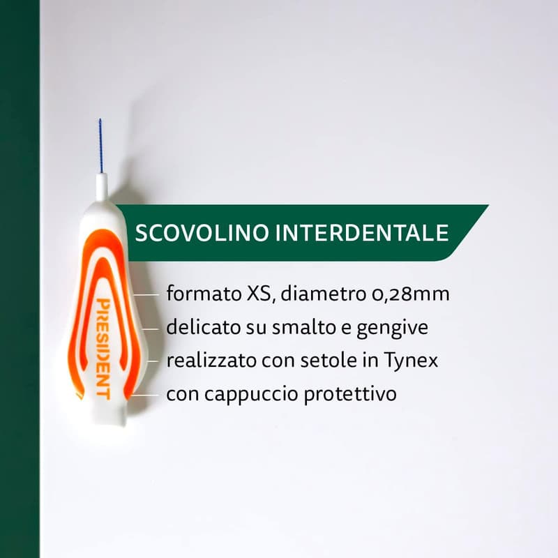مسواک بین دندانی پرزیدنت مدل XS 0.28mm بسته 4 عددی — تصویر ۳