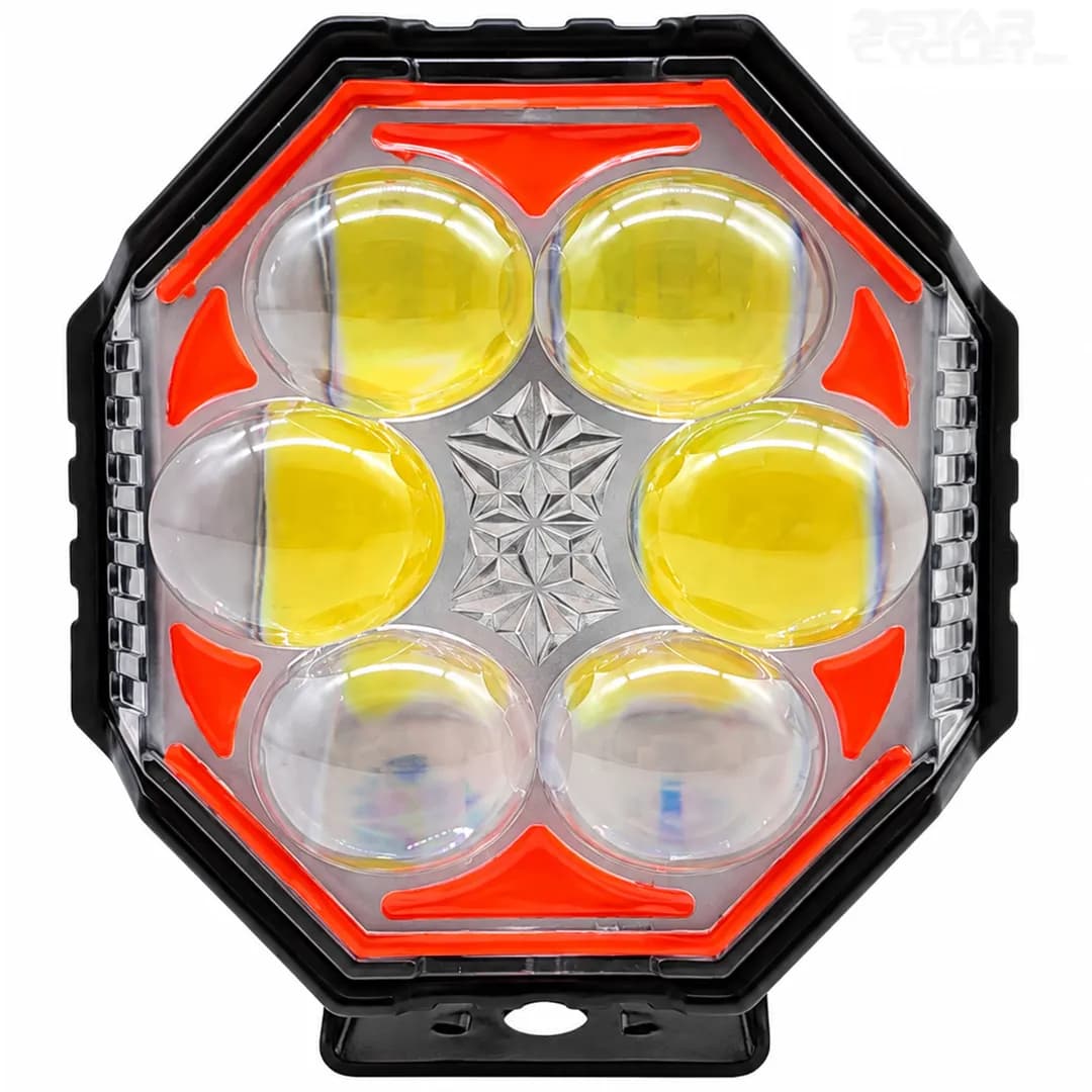 پروژکتور 6لنز P.S.T.C مدل FOGLAMP XYU-066 BLACK ORANGE — تصویر ۲