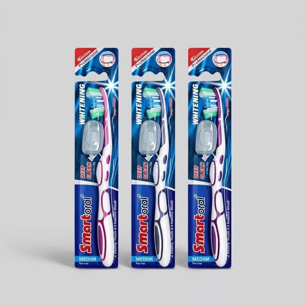 مسواک اسمارت اورال مدل Deep clean با برس متوسط بسته ۳ عددی