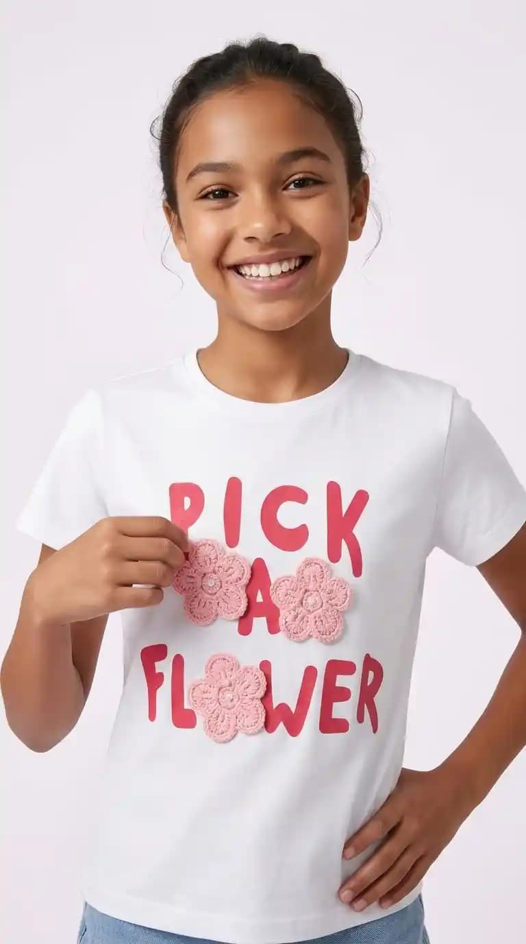 تیشرت طرح Flower دخترانه (18 ماه تا 7 سال) کد 630417