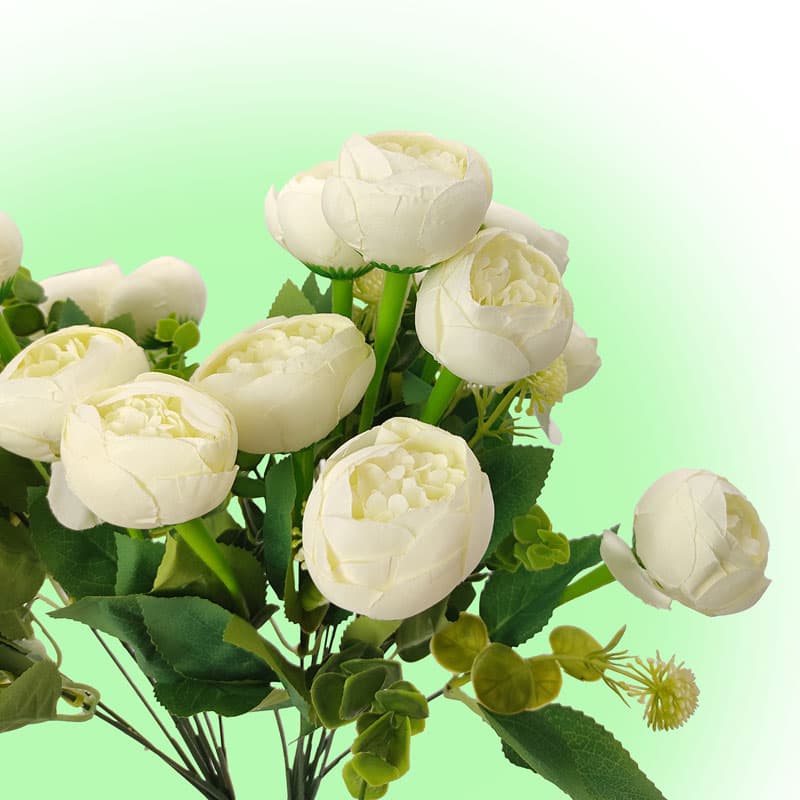 گل مصنوعی پیونی 2دسته 10گل — تصویر ۲