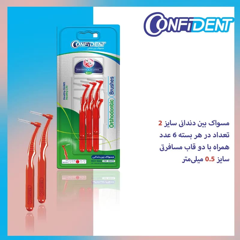 مسواک بین دندانی کانفیدنت کد 0.5 دو بسته 6 عددی — تصویر ۴