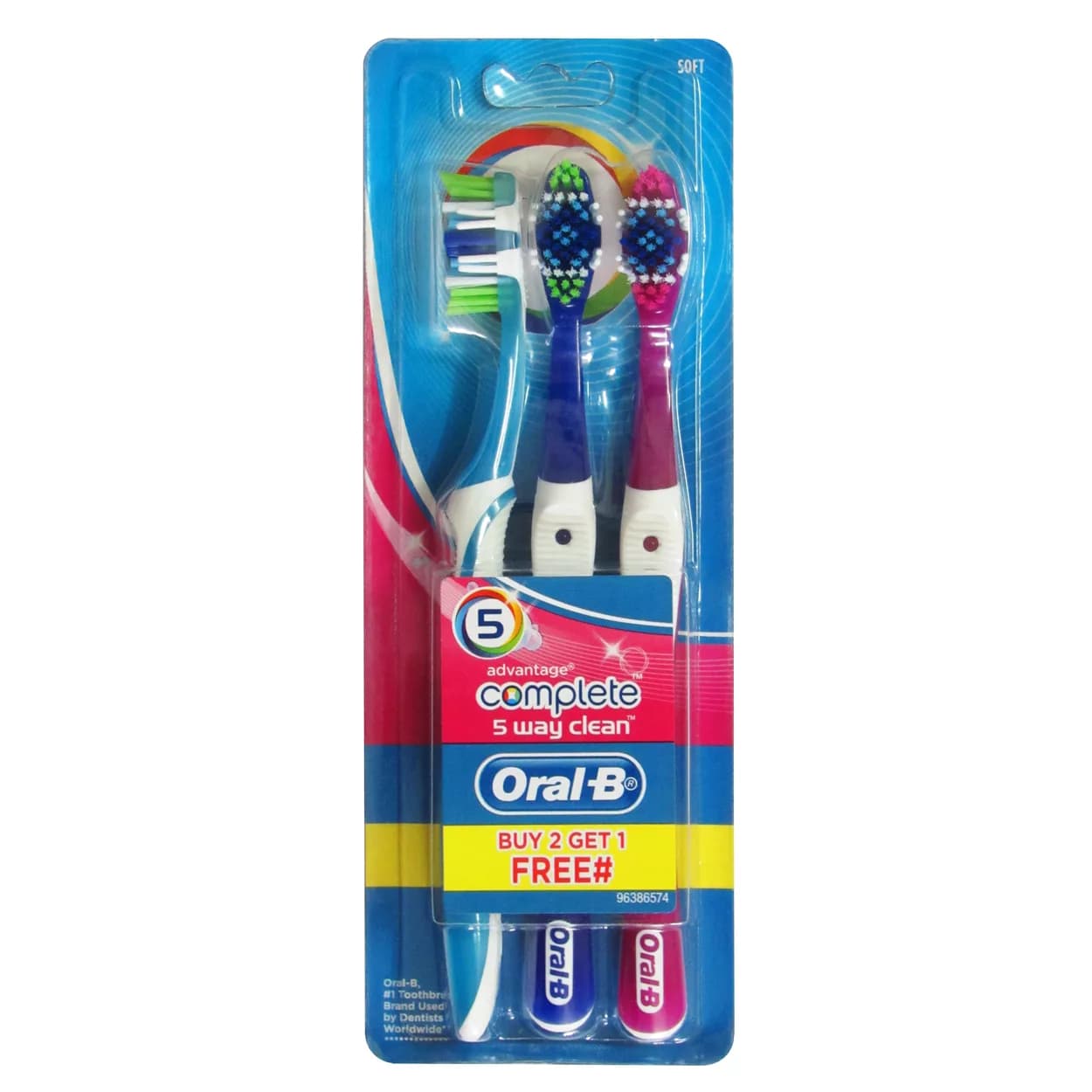 مسواک اورال-بی سری Advantage Complete مدل 5Way Clean با برس نرم بسته 3 عددی — تصویر ۲