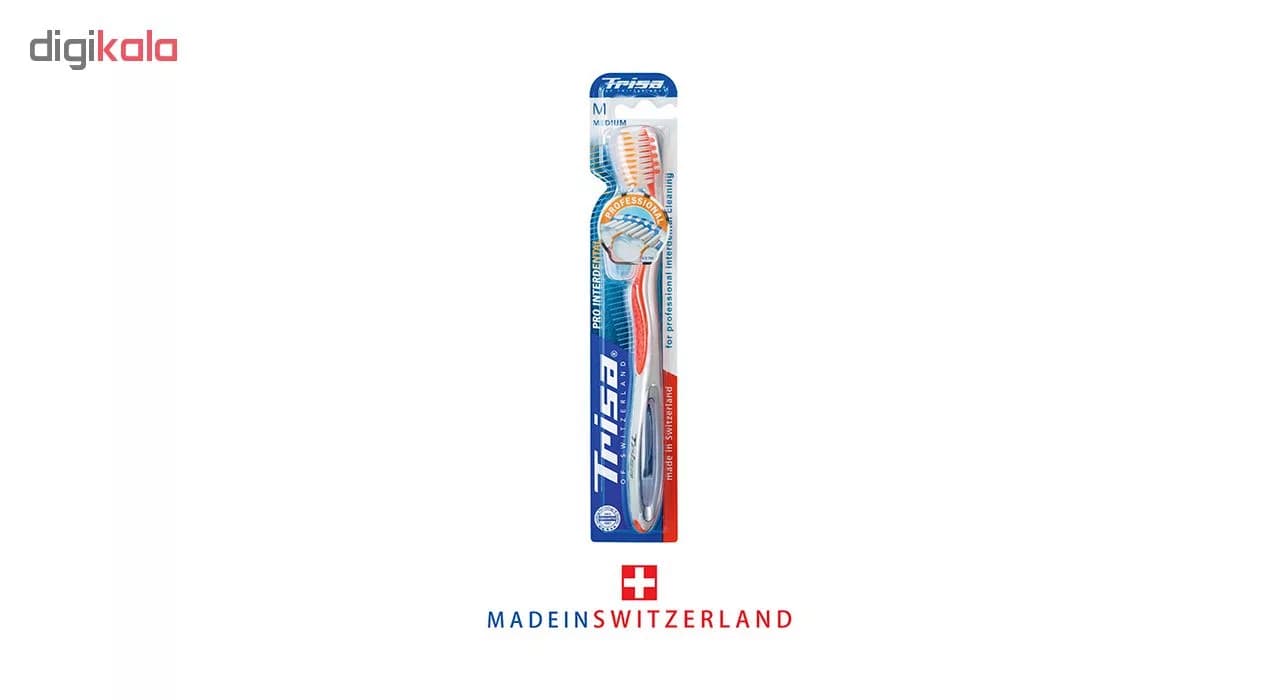 مسواک تریزا مدل Pro Interdental با برس متوسط به همراه درپوش — تصویر ۲