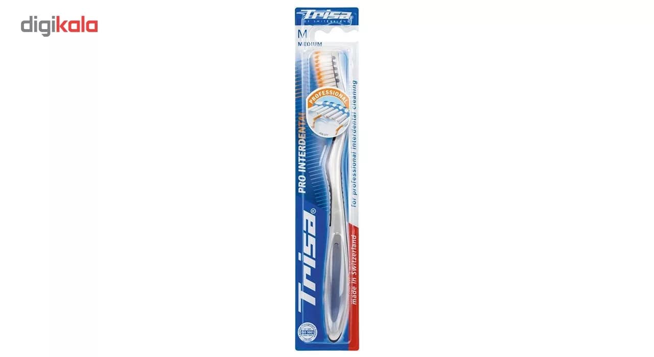 مسواک تریزا مدل Pro Interdental با برس متوسط به همراه درپوش — تصویر ۳