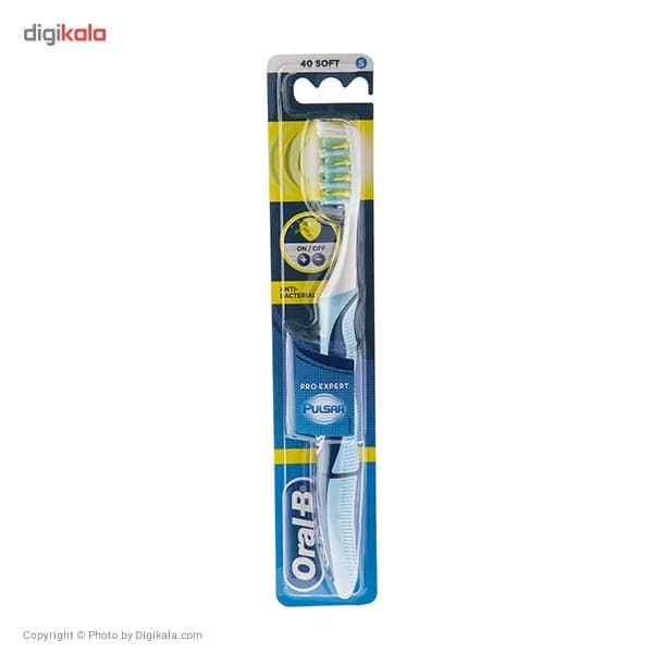 مسواک اورال-بی مدل Pulsar Anti Bacterial با برس نرم — تصویر ۳