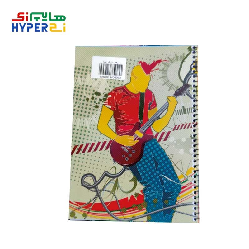 دفتر دو خط زبان 80 برگ طلقی سیمی زیماژ طرح موزیسین