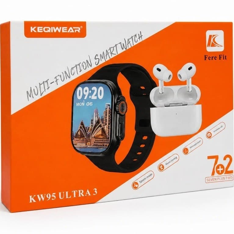 ساعت هوشمند اپل واچ KW95 Ultra 3 (با ۷ بند و ایرپاد) — تصویر ۲