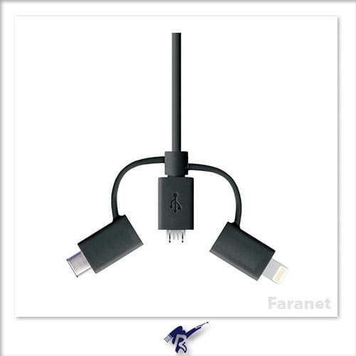 کابل سه منظوره USB 2.0 Type-C-Lightning-Micro B فرانت – 1 متری مدل FN-UCLMB100