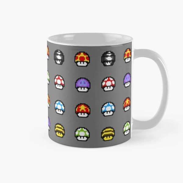 ماگ گیمینگ طرح Retro Pixels Design – Mushroom Pattern — تصویر ۲