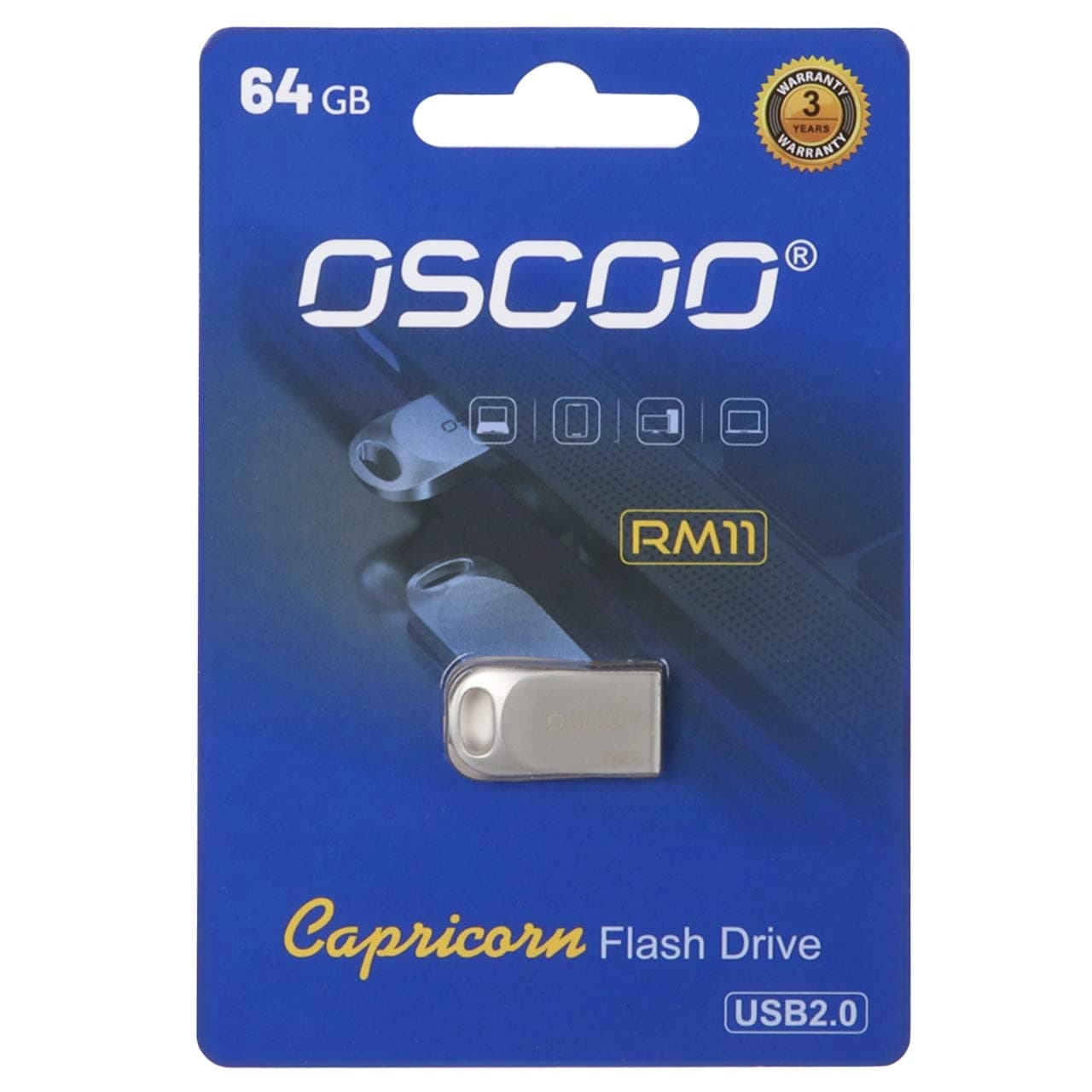 OSCOO RM11 Capricorn USB2.0 Flash Memory – 64GB نقره ای (گارانتی پاسارگارد لایف تایم )
