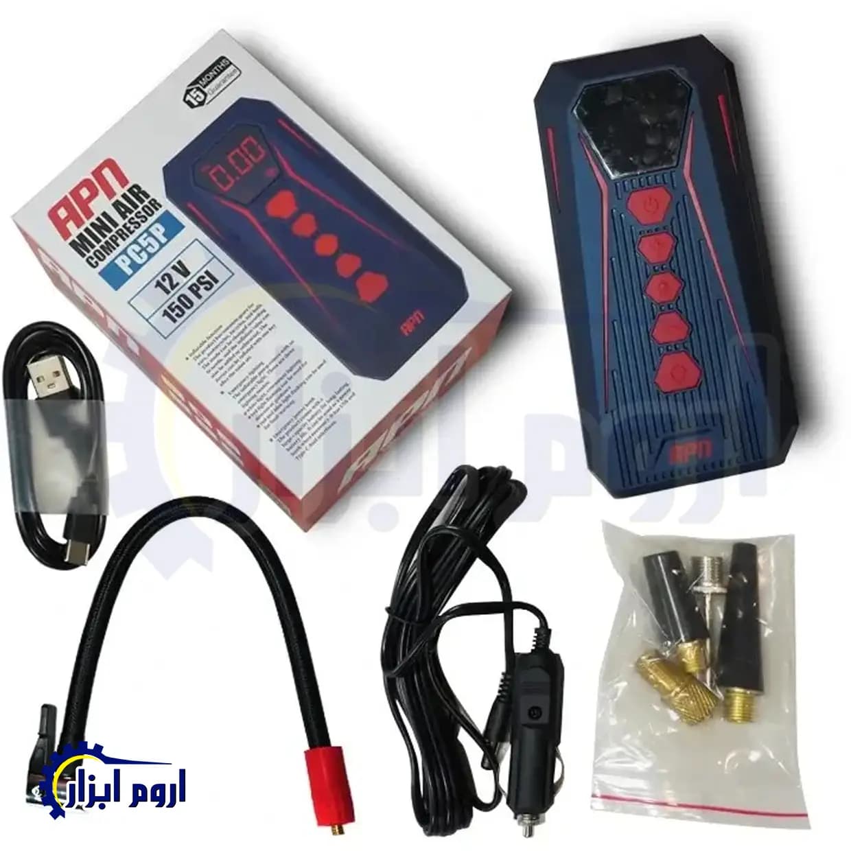 مینی کمپرسور فندکی و شارژی APN مدل PC5P — تصویر ۳