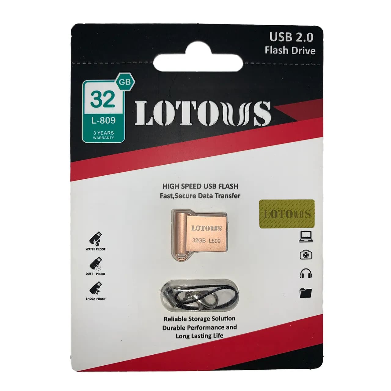 فلش لوتوس USB 2.0 مدل L-809 ظرفیت 32GB – (گارانتی لایف تایم لوتوس)