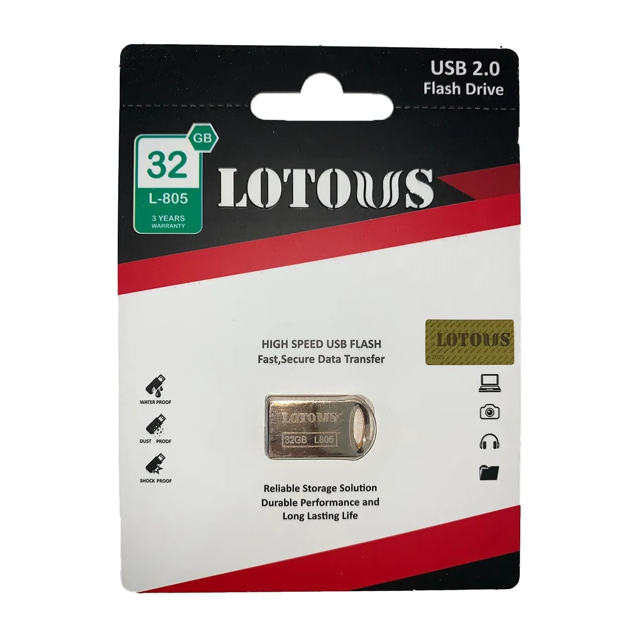 فلش لوتوس USB 2.0 مدل L-805 ظرفیت 32GB – (گارانتی لایف تایم لوتوس)