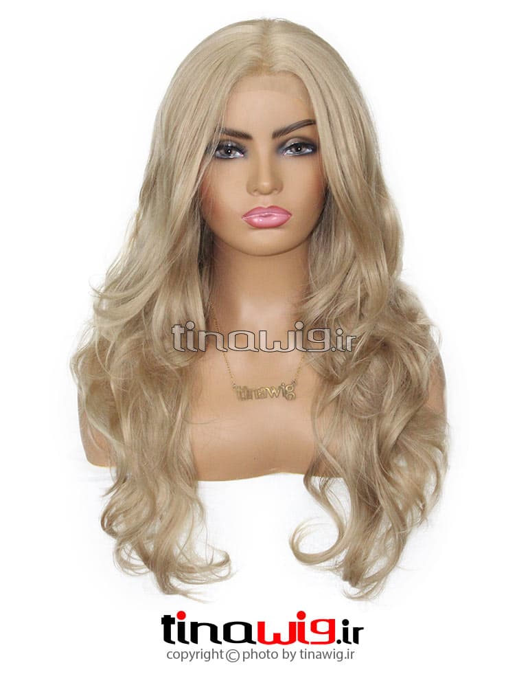 کلاه گیس زنانه مدل فارا رنگ دودی زیتونی با موی مصنوعی bonny-16