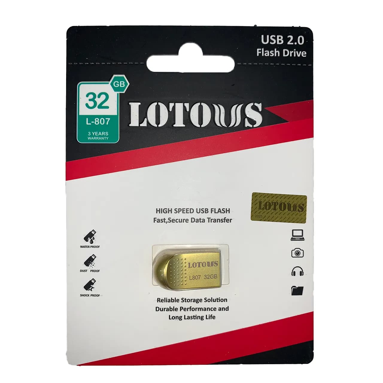 فلش لوتوس USB 2.0 مدل L-807 ظرفیت 32GB – (گارانتی لایف تایم لوتوس)