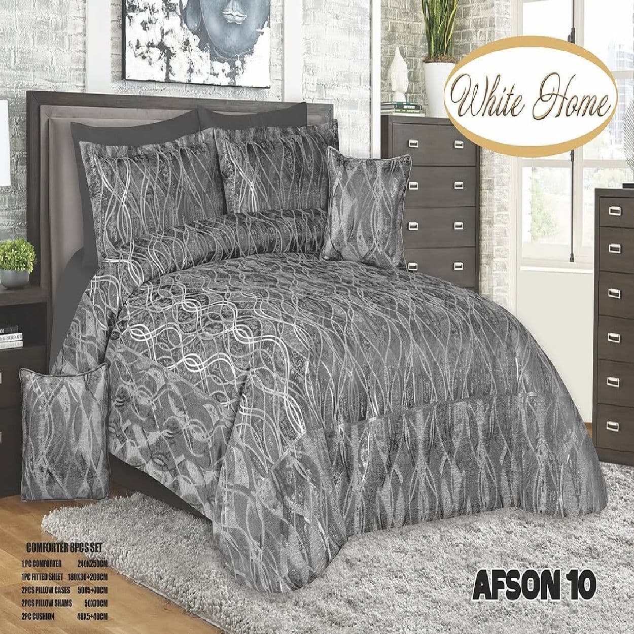 سرویس روتختی مخمل ویت هوم white home مدل افسون afson دونفره 8 تکه