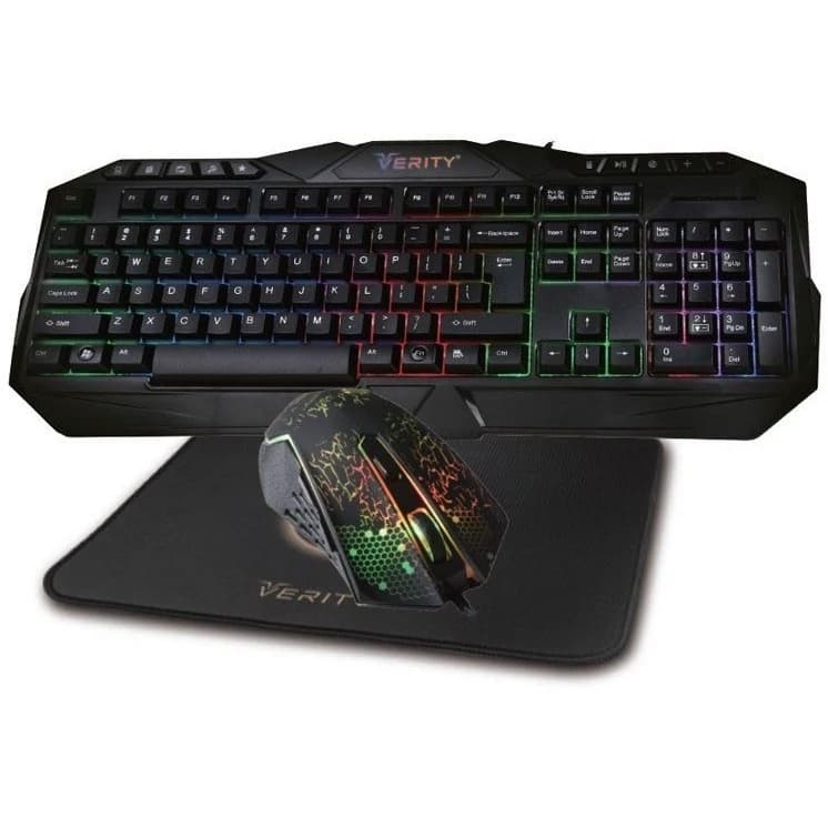 کیبورد و ماوس مخصوص بازی وریتی مدل V-KB6110GCW به همراه ماوس پد