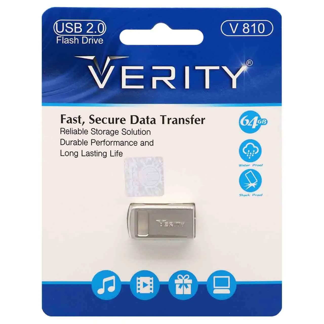 Verity V810 USB3.0 Flash Memory-64GB-(گارانتی آسان سرویس) نقره ای