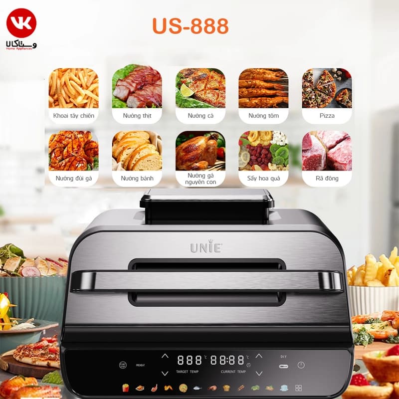 سرخ کن و گریل بدون روغن یونی مدل US 888 — تصویر ۵