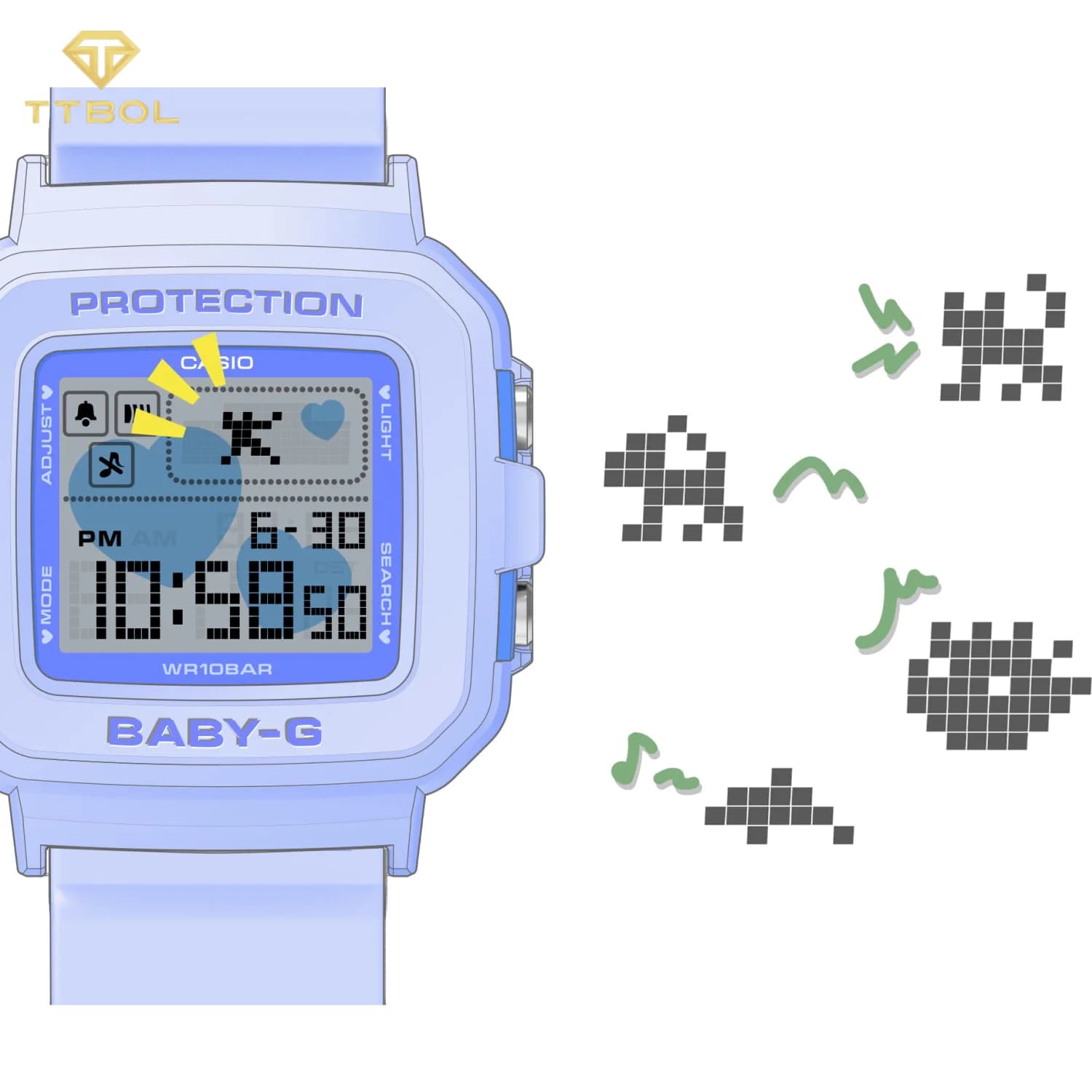ساعت مچی زنانه کاسیو بیبی جی CASIO BABY-G BGD-10KH-2B — تصویر ۶