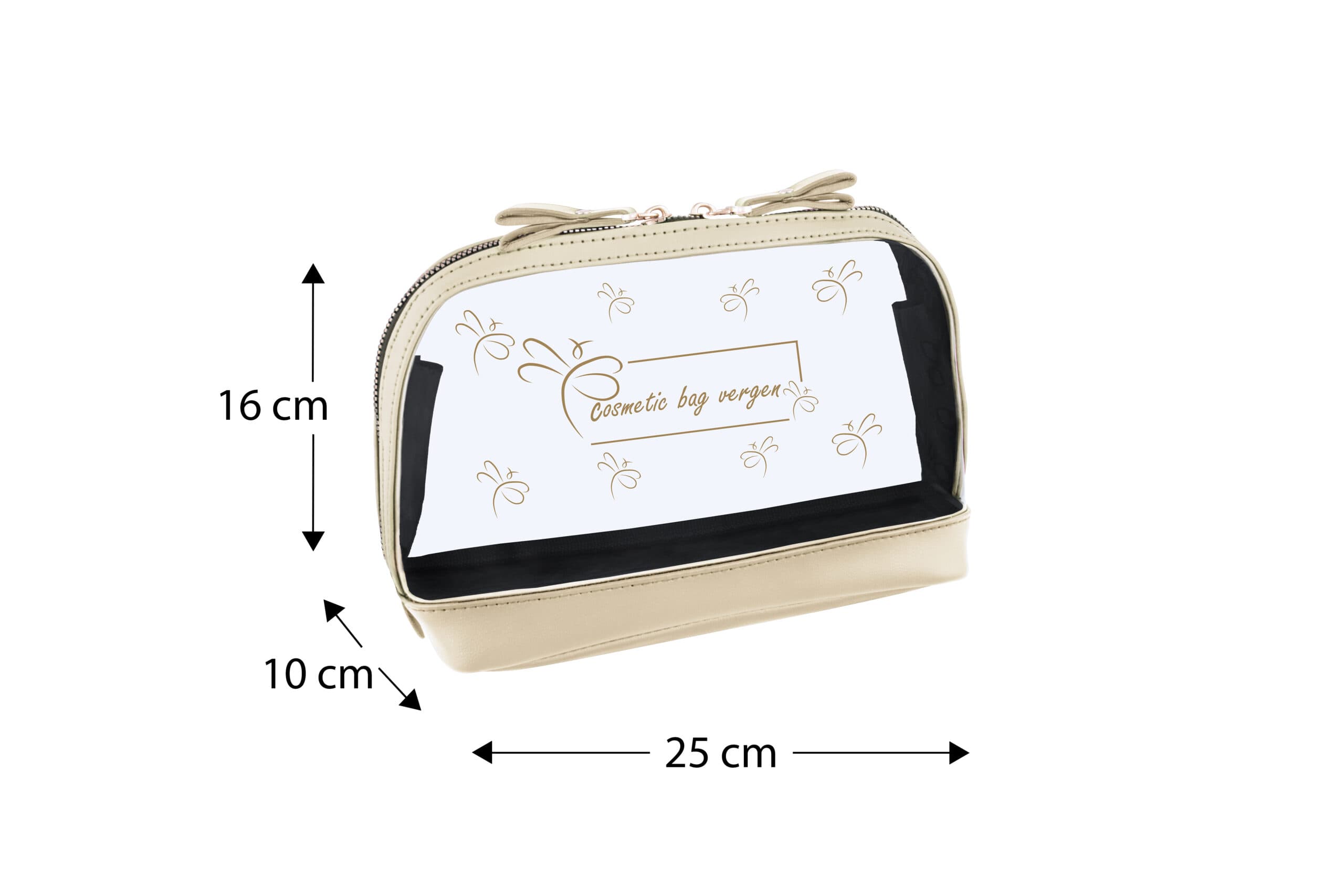 کیف آرایش ساده طلق و چرم سبز مغز پسته ای با کد CB003 برند vergen — تصویر ۲