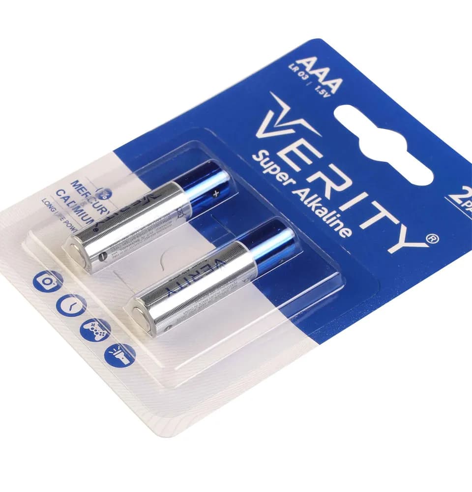 باتری نیم قلم AAA وریتی VERITY مدل ULTRA ALKALINE LR03-U — تصویر ۲