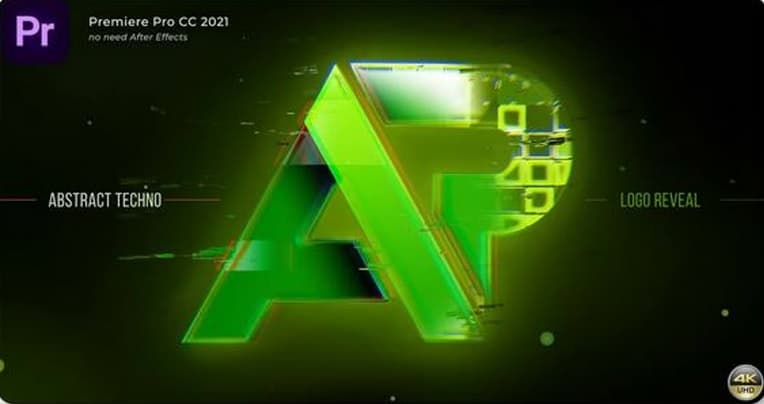 پروژه پریمیر لوگوی انتزاعی Abstract Techno Logo Reveal