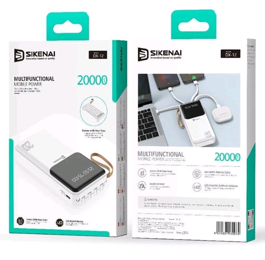 پاوربانک 20000 میلی آمپر سیکنای DX-12-20000 فست شارژ — تصویر ۲