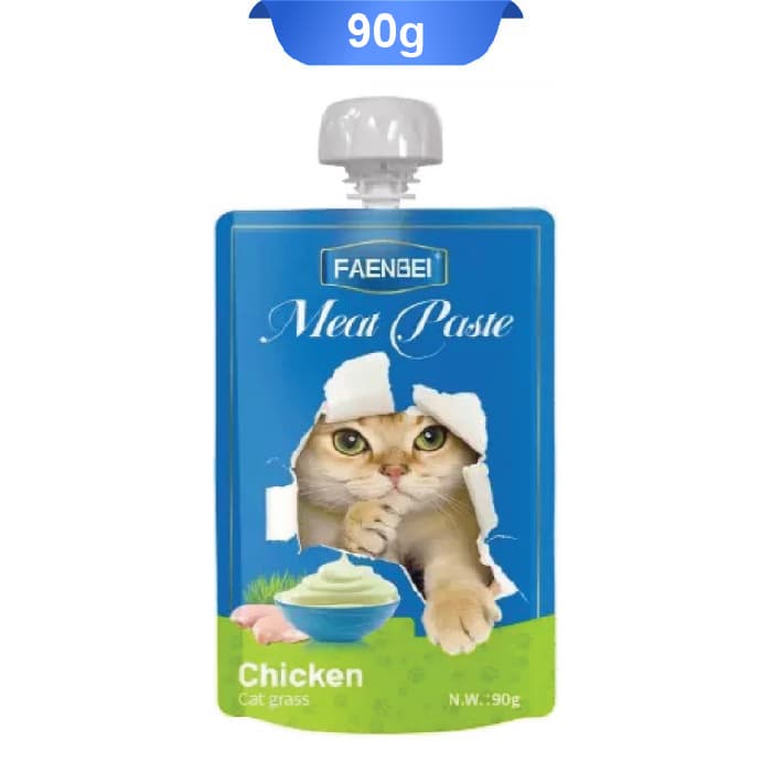 پودینگ گربه فنبی طعم مرغ و علف گربه وزن 90 گرم کد 103196 Faenbei Meat Paste