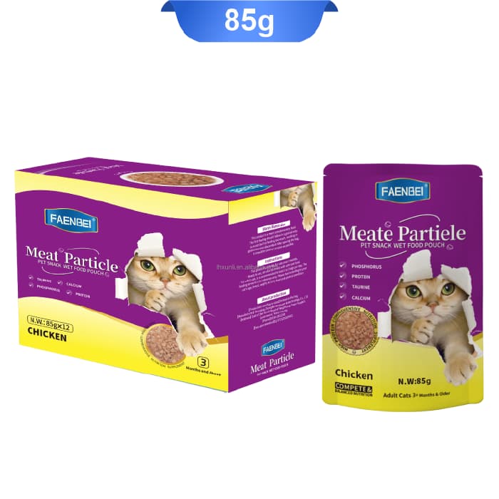 پوچ گربه فنبی مدل چانک طعم مرغ وزن 85 گرم کد 103192 Faenbei Meat Particle