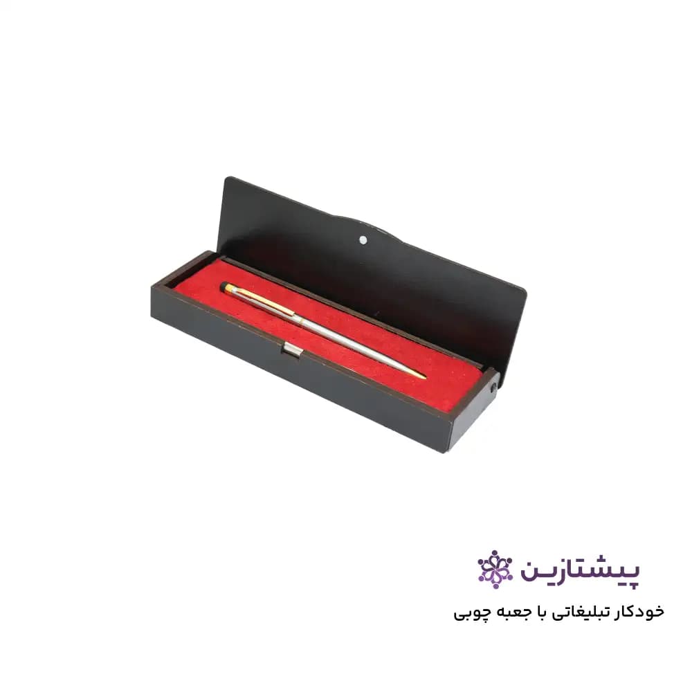خودکار سر تاچ تبلیغاتی (سه رنگ) به همراه جعبه چوبی مگنتی — تصویر ۲