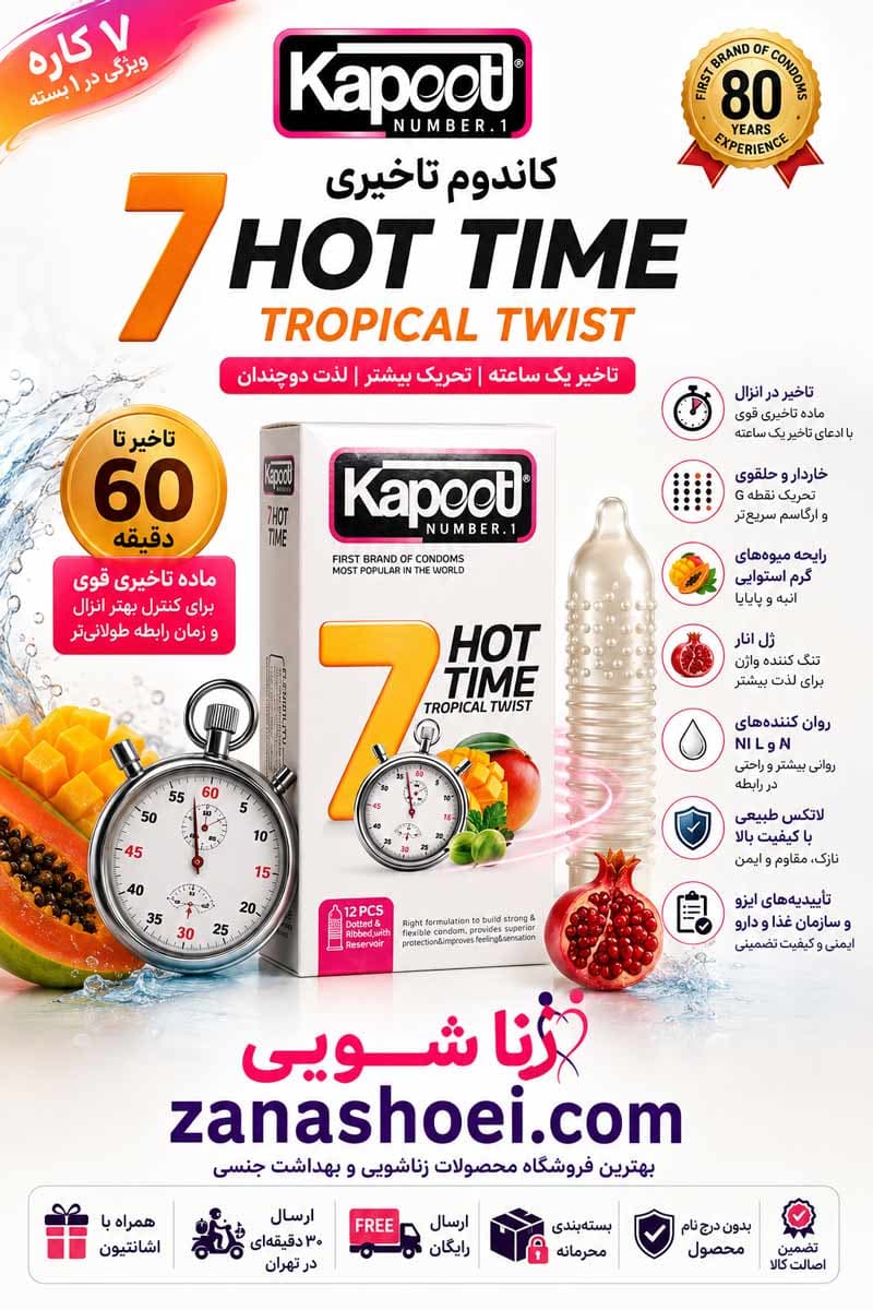 کاندوم حس گرم هفت کاره کاپوت 7Hot Time | تاخیری خاردار تنگ کننده — تصویر ۲