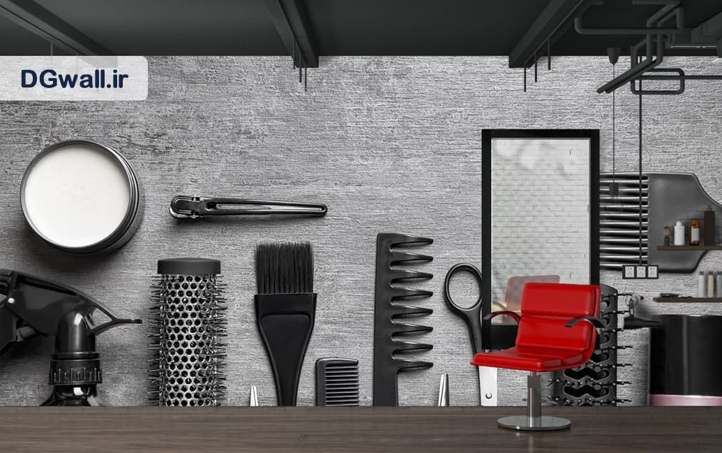 پوستر دیواری آرایشگاه زنانه ابزارهای آرایشگری شیک JBSW0015