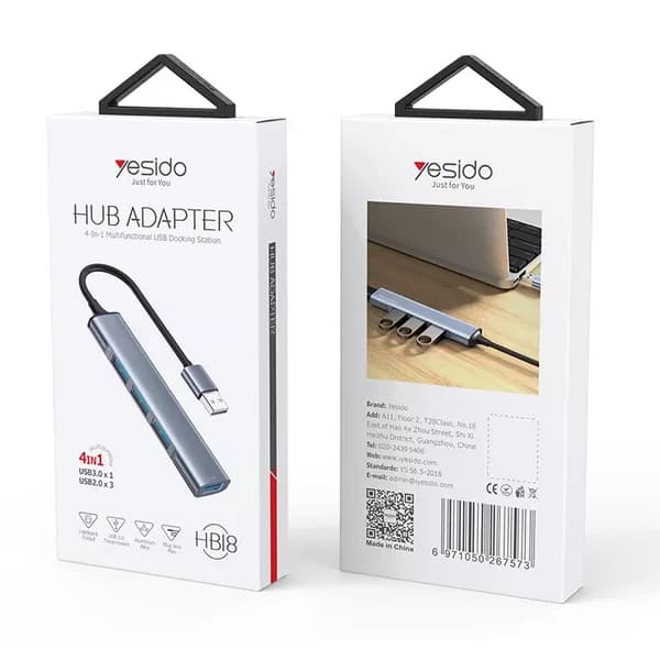 هاب 4 پورت USB-C یسیدو HB18