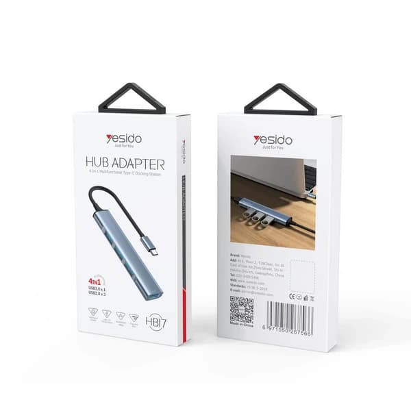 هاب 4 پورت USB-C یسیدو HB17