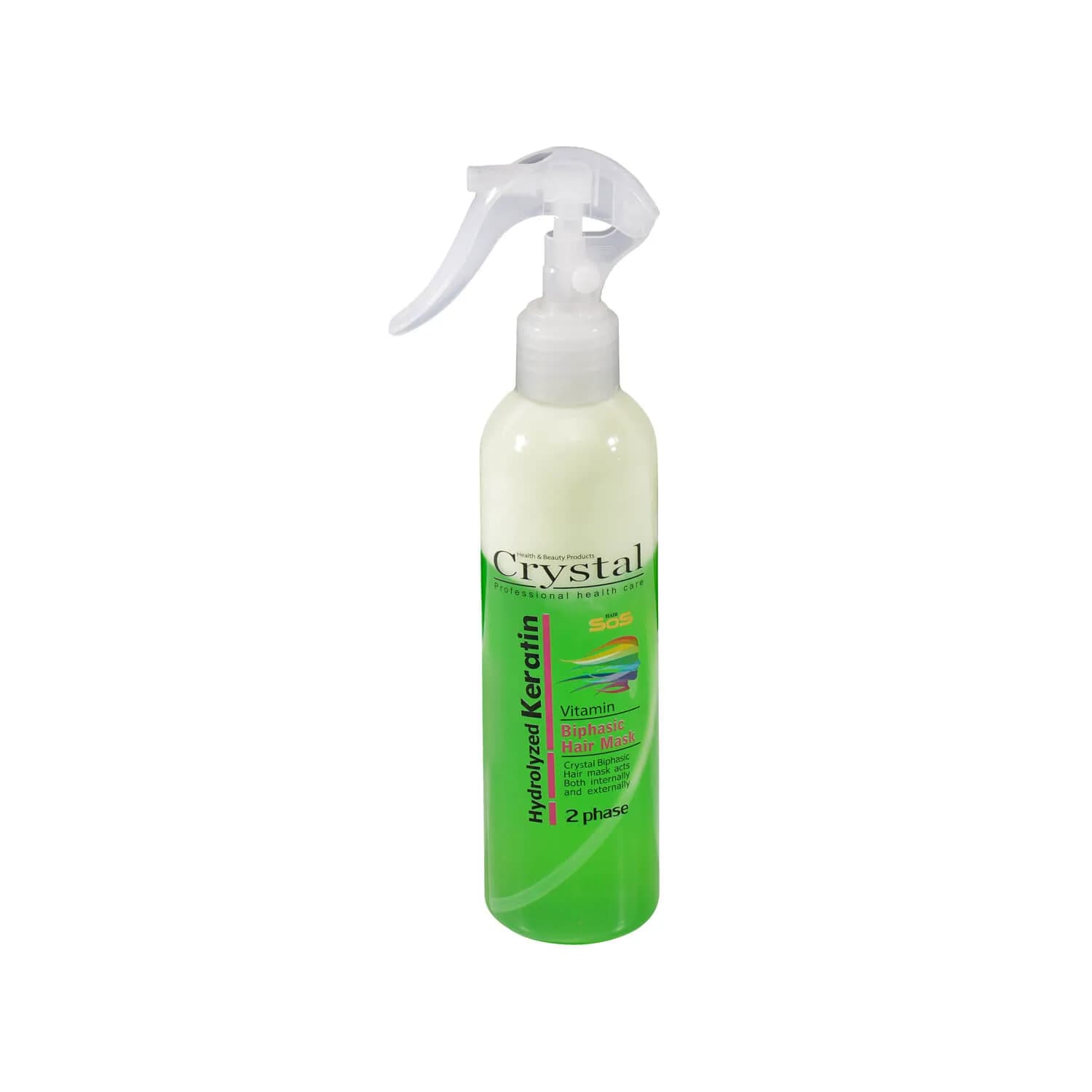 اسپری ماسک مو سبز دو فاز کریستال مدل Hydrolyzed Keratin حجم 250 میل