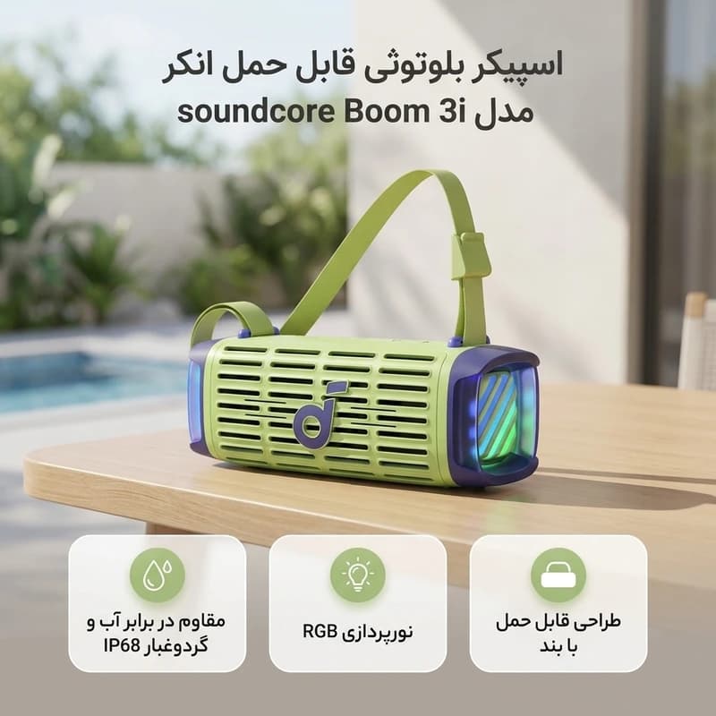 اسپیکر بلوتوث انکر مدل Anker Soundcore Boom 3i — تصویر ۲
