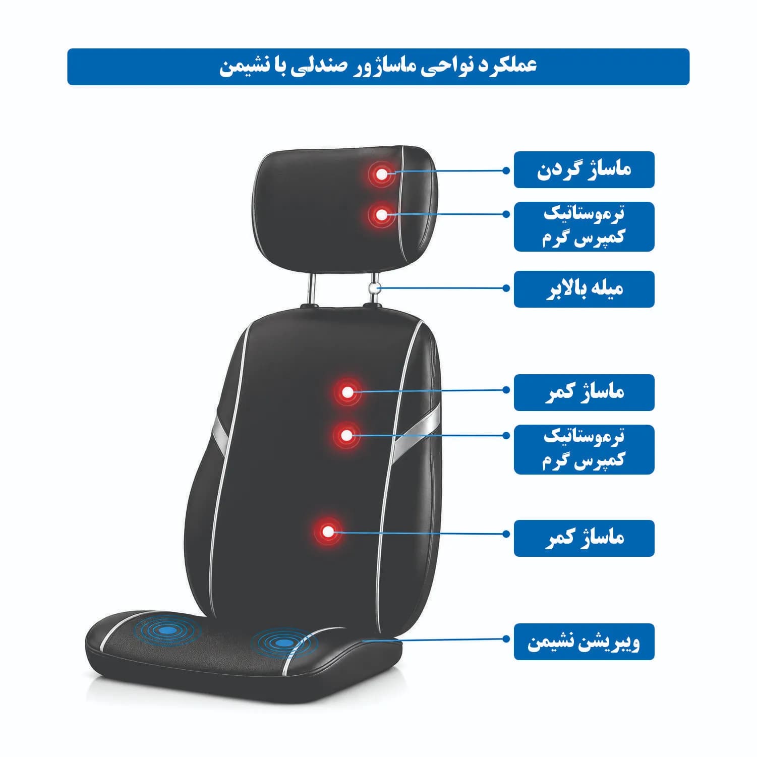 ماساژور صندلی با نشیمن — تصویر ۷