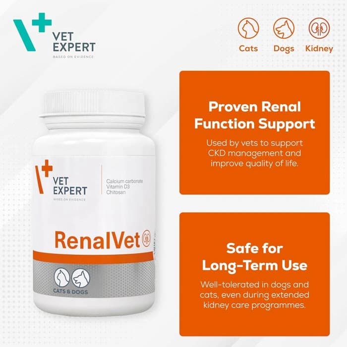 کپسول مکمل سگ و گربه وت اکسپرت برای پشتیبانی بیماری مزمن کلیه 60 عددی Vet Expert RenalVet — تصویر ۴