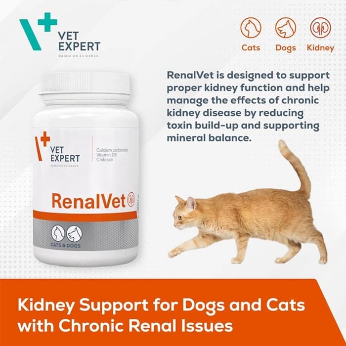 کپسول مکمل سگ و گربه وت اکسپرت برای پشتیبانی بیماری مزمن کلیه 60 عددی Vet Expert RenalVet — تصویر ۶