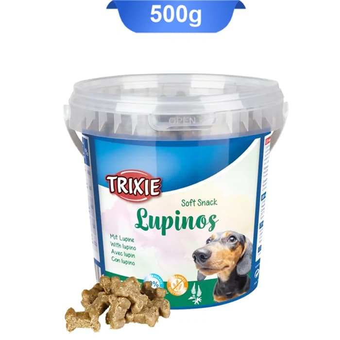 تشویقی سگ تریکسی مدل استخوان (سطلی) وزن 500 گرم Trixie Soft Snack Lupinos