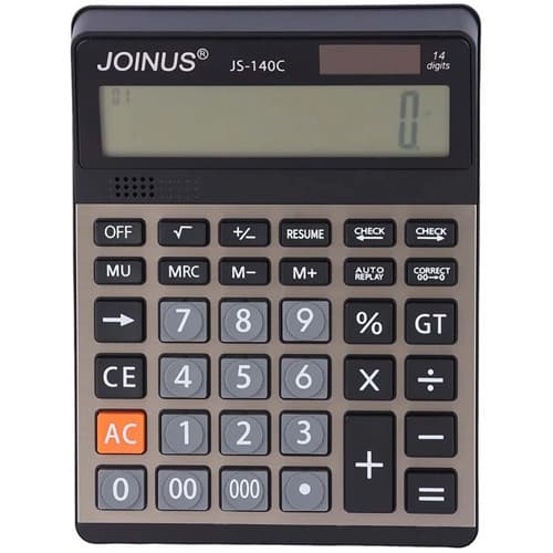 ماشین حساب رومیزی جوینوس (Joinus) مدل JS-140C | نمایشگر ۱۴ رقمی | دارای قابلیت چک و اصلاح و بازپخش
