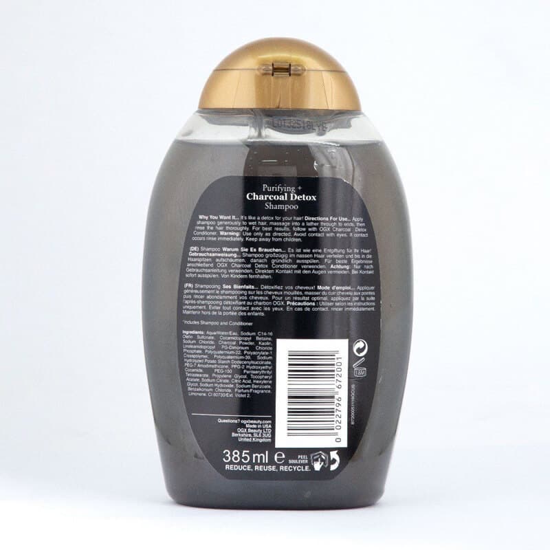 شامپو او جی ایکس شارکول اصل OGX بدون سولفات 385ml — تصویر ۲