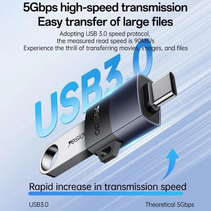 تبدیل USB OTG به تایپ سی یسیدو YESIDO GS31 — تصویر ۴