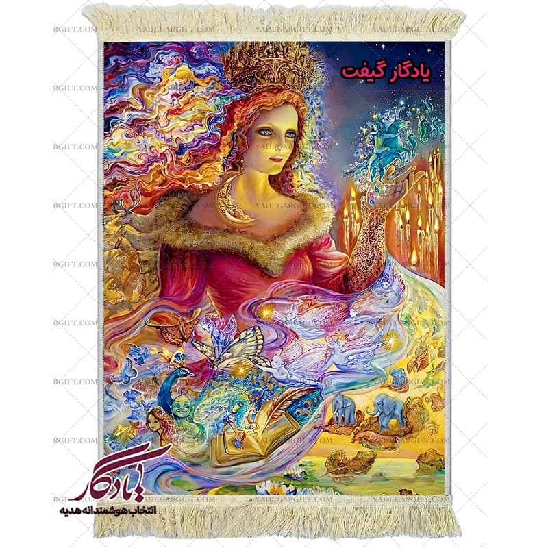 تابلو فرش ماشینی طرح مینیاتور الهه شب کد mi93