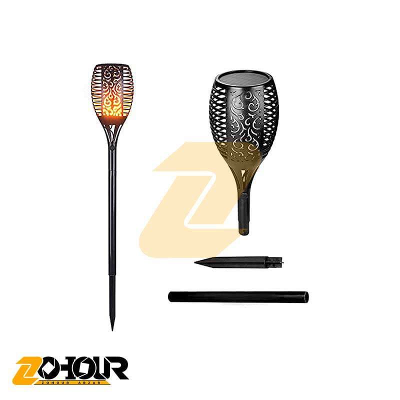 چراغ باغچه‌ای بزرگ خورشیدی مشعلی تزئینی مدل XF-6018 — تصویر ۵