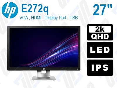 مانیتور استوک HP E272q اچ پی 27 اینچ LED QHD IPS HDMI 7ms sRGB 100%